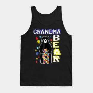 Autism T-ShirtAutism Grandma Bear And Autism Baby Bear Shirt Gift Tank Top